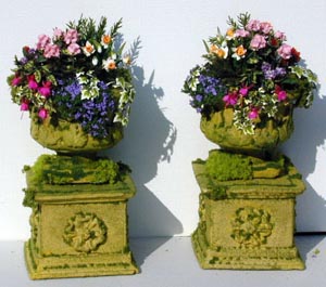 Large Stone Urns on Plinth